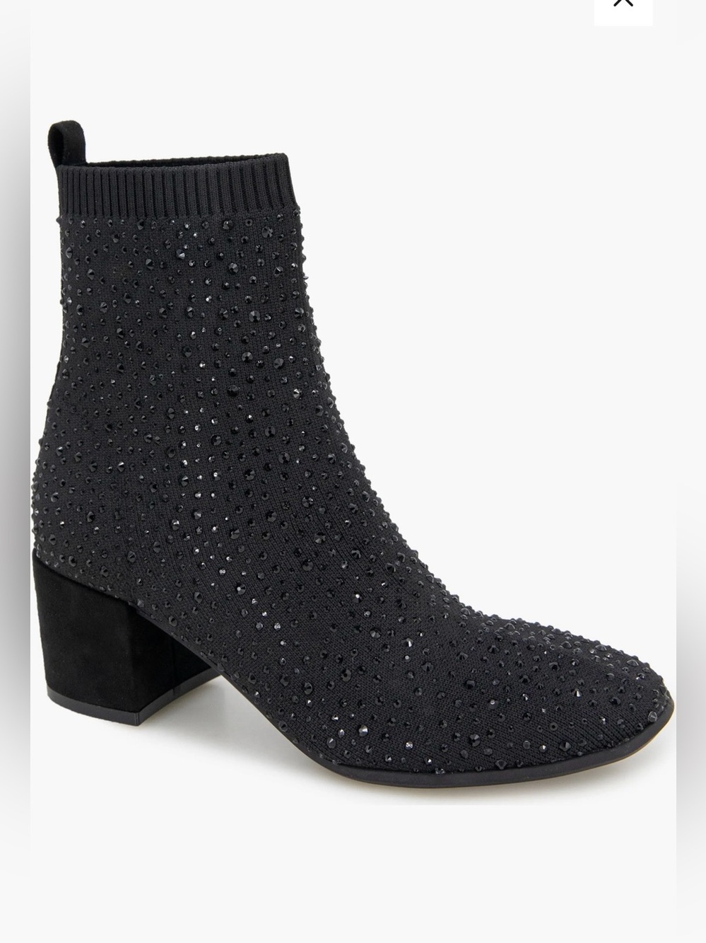 Reaction Kenneth Cole Black Embellished Sock Ankle Boots